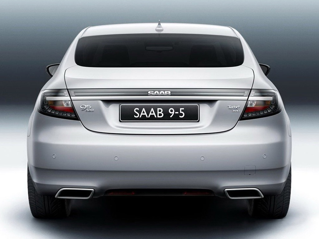 Saab 9-5银色Saab 9-5车尾部