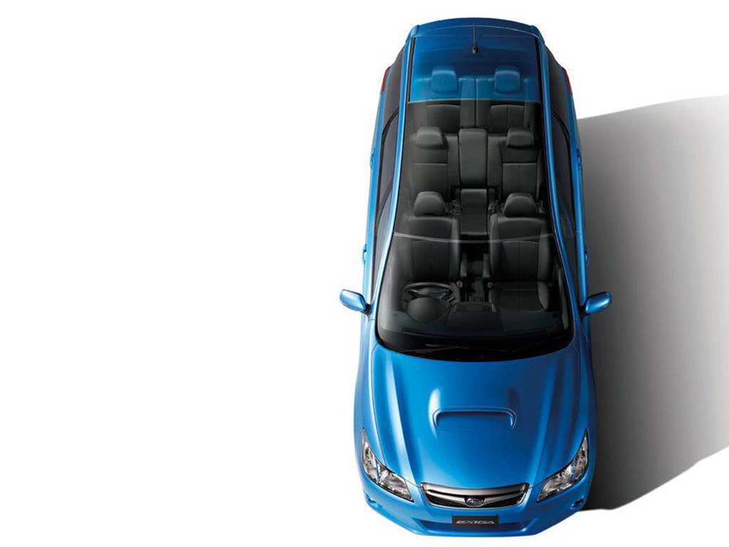 蓝色exiga车俯视